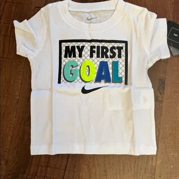 NWT Nike 2 piece baby toddler outfit 12 months SS T-shirt shorts goal - Picture 2 of 7